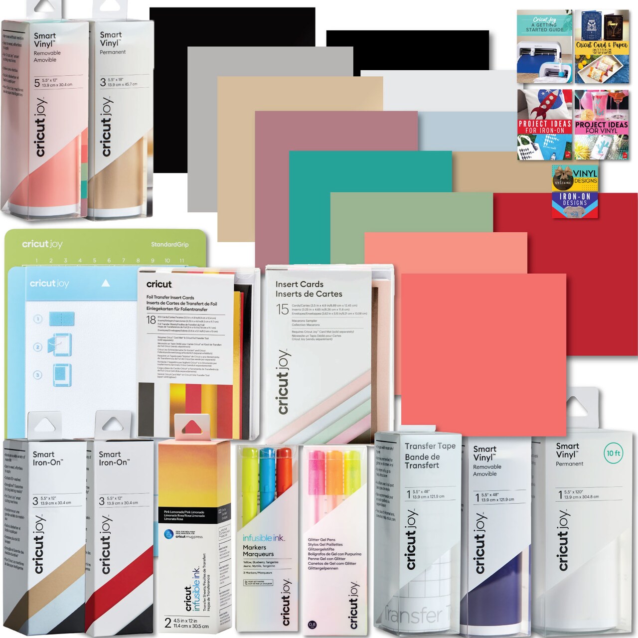 Cricut Ultimate All-in-One Vinyl Rolls, Materials and Accessories Bundle for Cricut Joy Die-Cut Machines